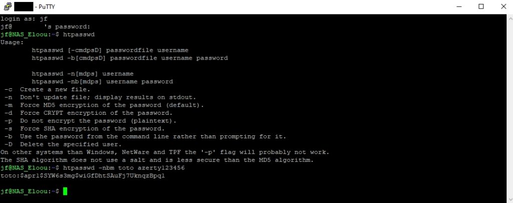 htpasswd linux