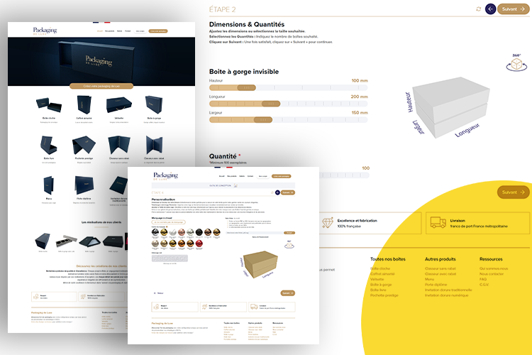 Personnalisez vos boîtes avec le configurateur de notre client PACKAGING DE LUXE.